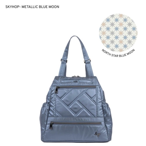 lug Handbags - NWT LUG Skyhop Convertible Backpack METALLIC BLUE MOON